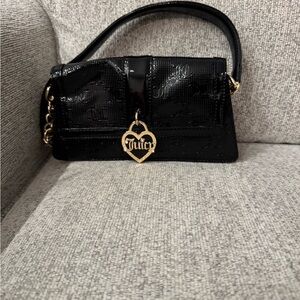 Juicy Couture Black Shoulder Bag with Gold Charm